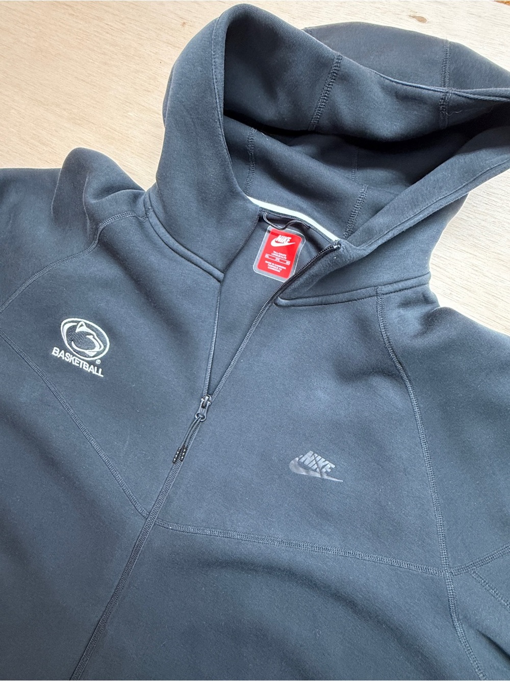 Nike Tech Fleece Penn State Basketball Team Issue Hoodie Full Zip Black 3XL Tall